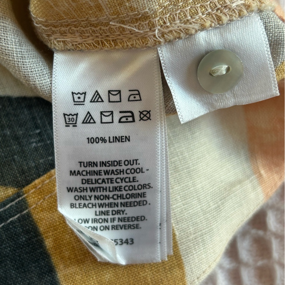 Rachel Zoe 100% linen abstract earth tones boho shift dress pockets NWOT Small - Picture 7 of 10